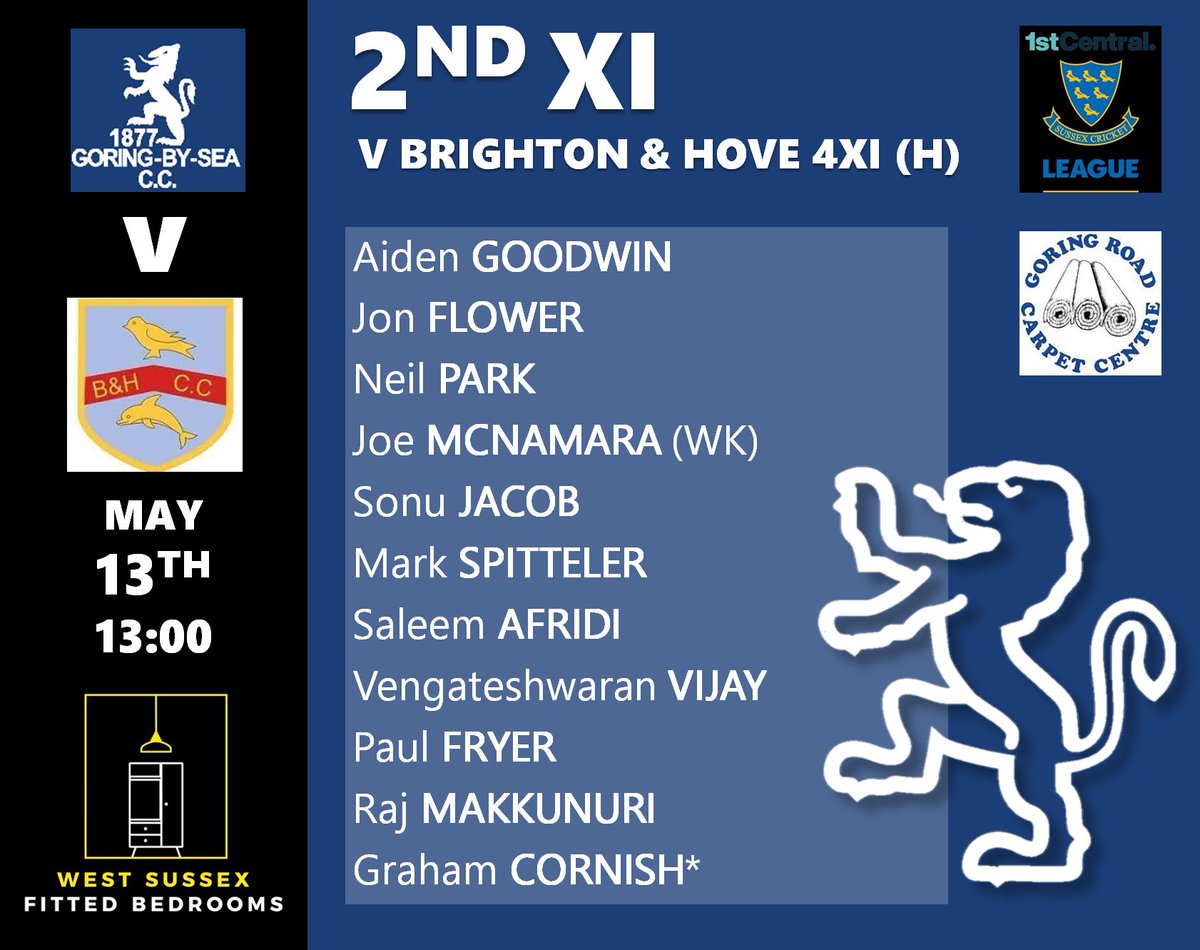 GoringCC's tweet photo. 🚨TEAM NEWS🚨

1s are away at @horshamcc ✈️
2s are on home soil against @BandHcc 

Go well! 

#bluelions https://t.co/tvWfpK635q