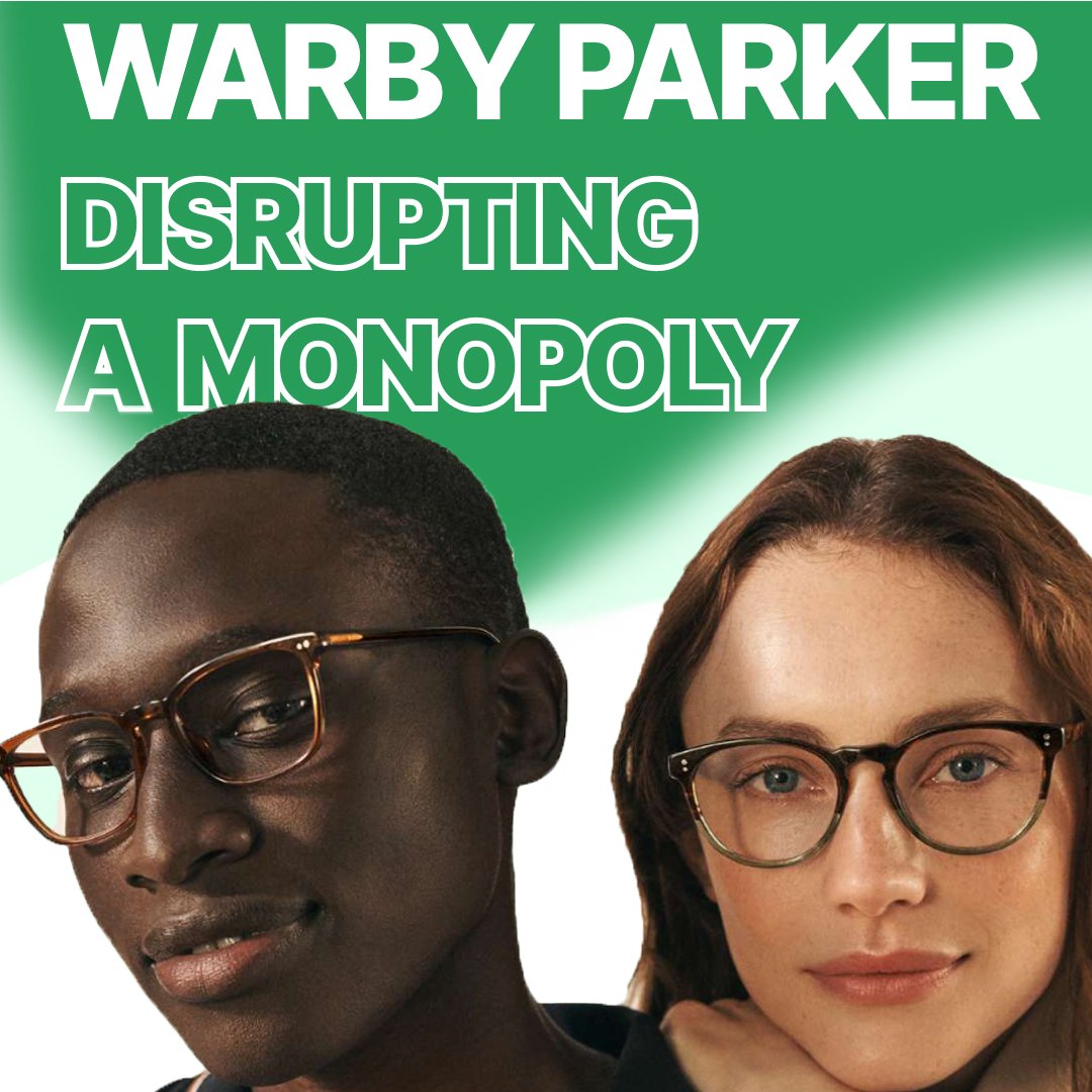 4 Business School friends created a $3B giant disrupting an eyewear monopoly - held by Luxottica 
Watch now - ow.ly/lXfX50NLnu8

#WarbyParker #EyewearRevolution #BuyOneGiveOne #FreeFrames #VisionForAll #LuxotticaChallenge #95DollarsGlasses #WarbyImpact