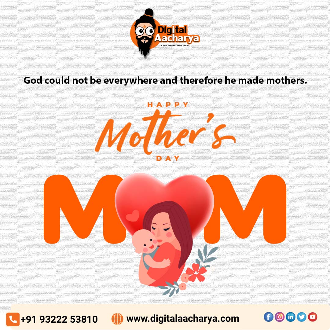 Wishing a Happy Mother's Day to all the strong and inspiring mothers who make the world a better place
#digitalaacharya #HappyMothersDay #motherhood #supermom #marketingcareergoals #digitalpower #digitalmarketingclasses  #digitalmarketingcampaign #digitalmarketingtraining #pune