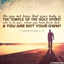 lubalush's tweet photo. Do you not know that your bodies are temples of the Holy Spirit, who is in you, whom you have received from God? You are not your own; you were bought at a price. Therefore honor God with your bodies.
~1 Corinthians 6:19-20 https://t.co/pm6qG7YIZn