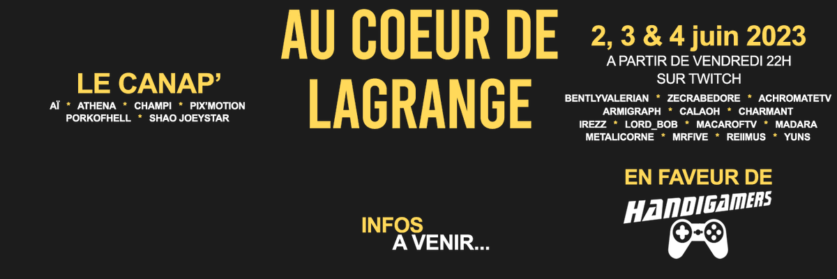 Nous vous donnons RDV dans 20 jours sur Twitch avec une belle équipe de retour en physique afin de récolter des dons pour <a href="/Handigamers/">Handigamers 🎮</a> et booster la création de solutions adaptées pour permettre aux personnes en situation de handicap de jouer aux jeux vidéo😍