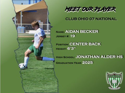 ClubOhio07Natl's tweet photo. Meet Our Player: Aidan Becker 2025
@AidanBeckerFB @AlderBSoccer #ClubOhioNationalTeams https://t.co/9WwqNfWRZz