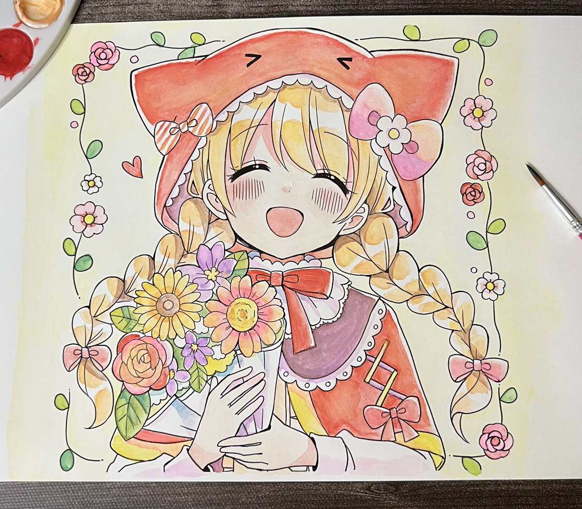 水ぬりえ本の見本用に塗りました🎨 #佐倉おりこ水ぬりえ