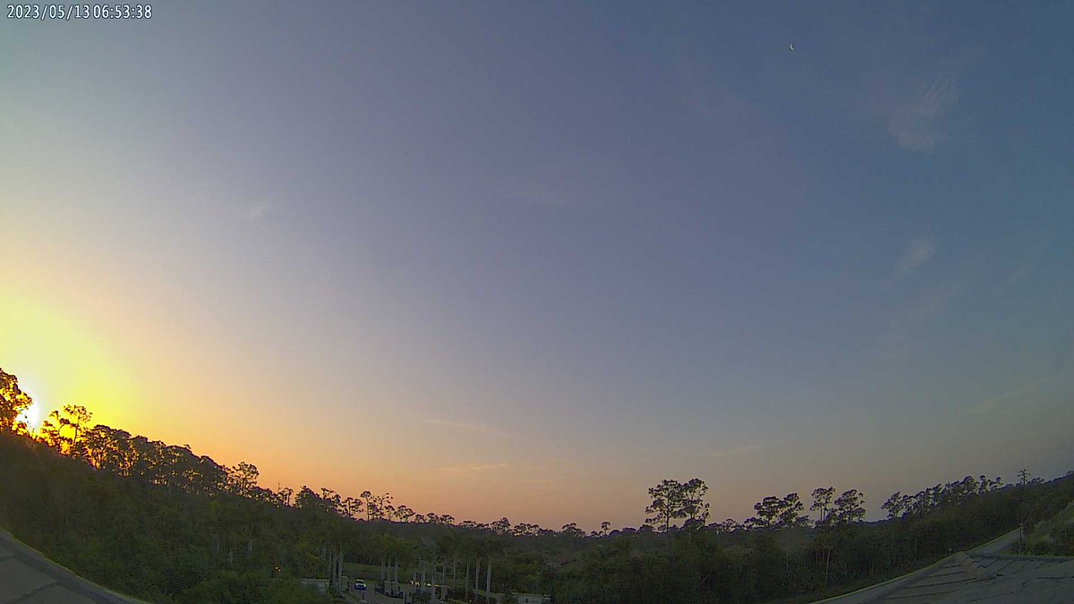Estero Fire Rescue at sunrise and it's 73.7 F.