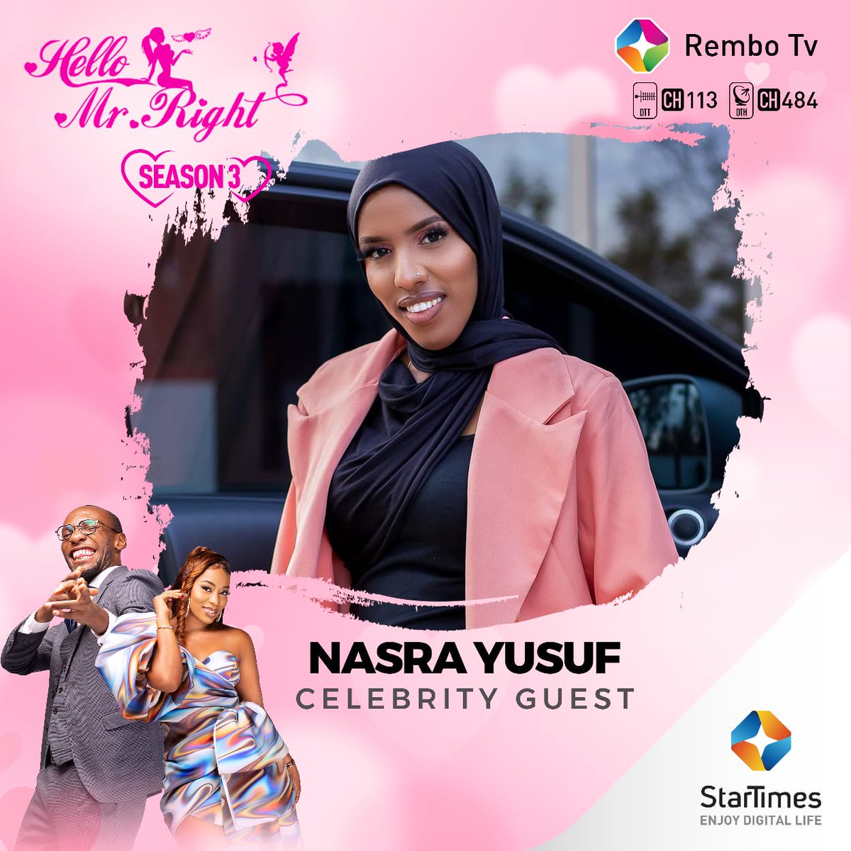 Rono_254's tweet photo. Nasra Yusuf will be a celebrity guest on #HelloMrRight tonight. Usikose #StarTimesKE https://t.co/J8U081rSx3