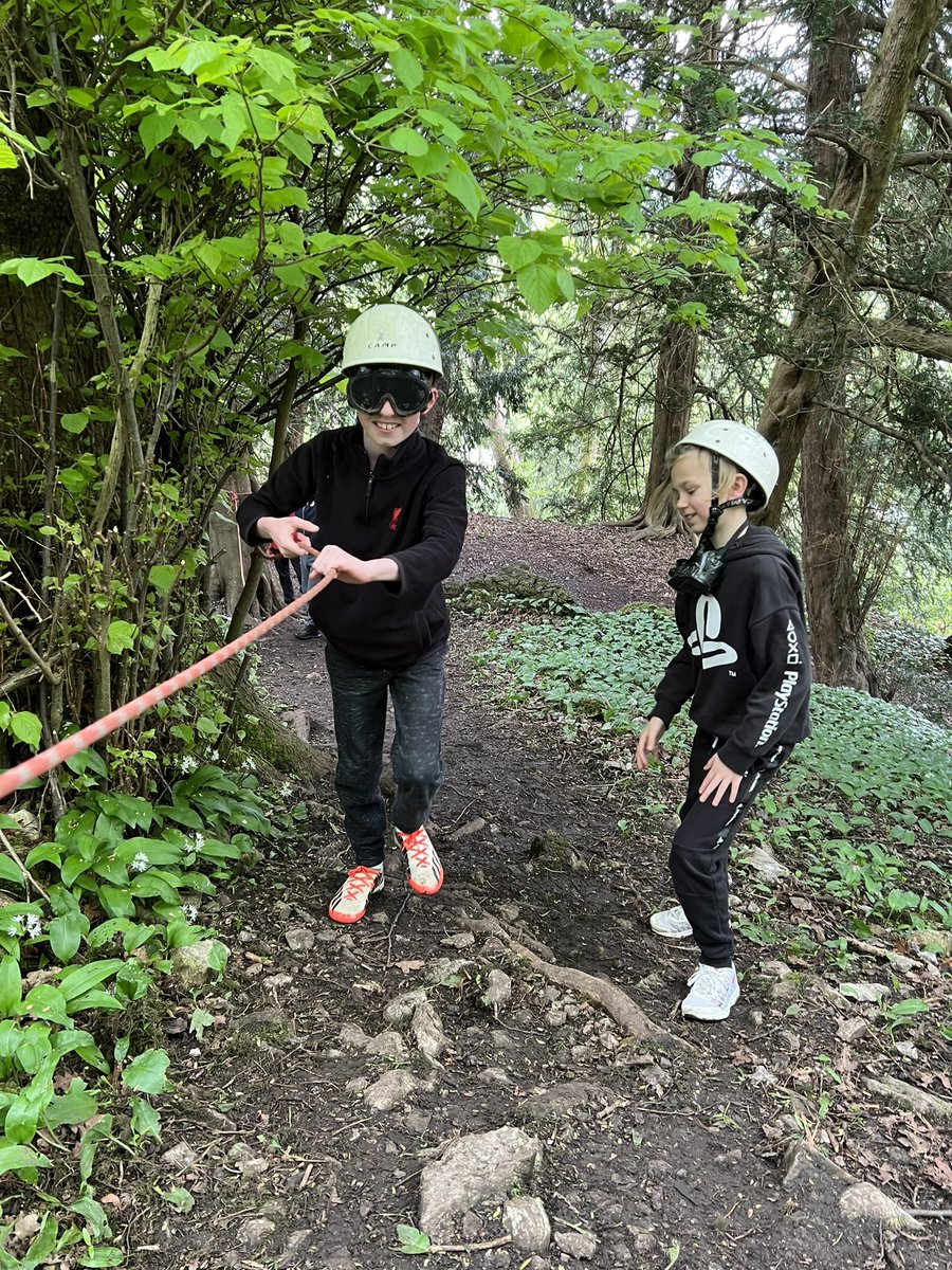 Practising giving instructions on the Blind trail 🙈