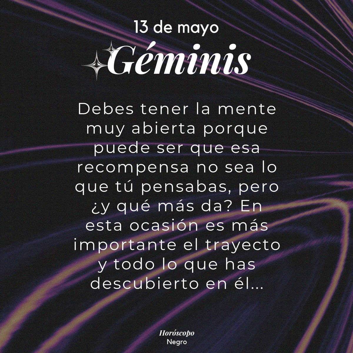 El horóscopo diario del 13 de mayo para #Geminis ♊🔮 Léelo completo aquí: horoscoponegro.com/geminis-horosc…