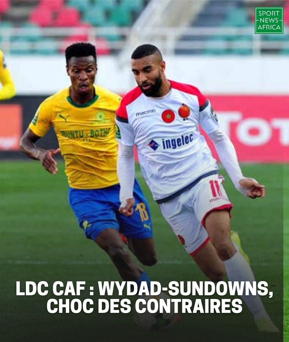 snewsafrica's tweet image. ⚽️Le Wydad Casablanca reçoit ce samedi à 19h GMT les Mamelodi Sundowns en demi-finale aller de la Ligue des champions de la CAF. Une confrontation alléchante qui pourrait faire des étincelles

🔗 sportnewsafrica.com/news-football/…

#Sna #LDCCAF #Wydad #Football #TotalEnergiesCAFCL