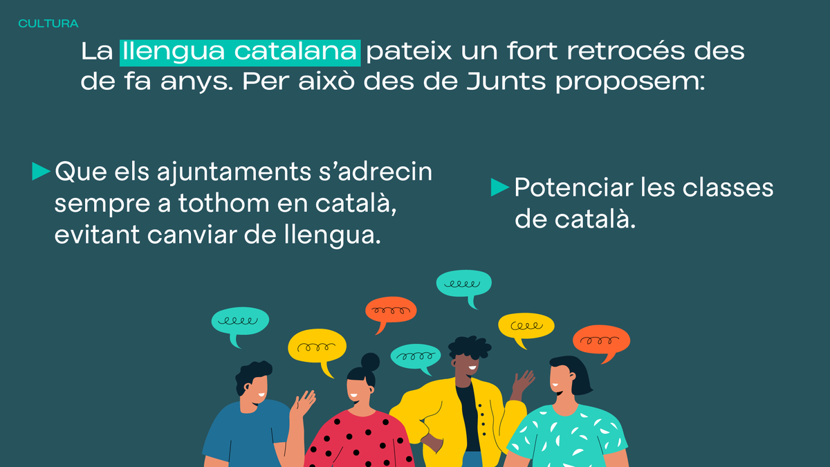 JuntsXCat's tweet photo. La llengua i cultura catalanes són el símbol d’identitat i patrimoni de la nostra nació 🎭✏️

A Junts per Catalunya tenim clar que és un patrimoni que cal preservar.

#GentdeDebò https://t.co/iIuUIurZsg