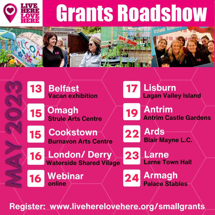 isupportlhlh's tweet photo. 2023 Small Grants Scheme supported by 10 partner councils &amp; @nihecommunity To support funding we are on a Grants Roadshow. Attend a session (or webinar) before applying to make your application count. Chat about your project &amp; what items are eligible. https://t.co/6NCXILbePN https://t.co/uXoTKQKzaD