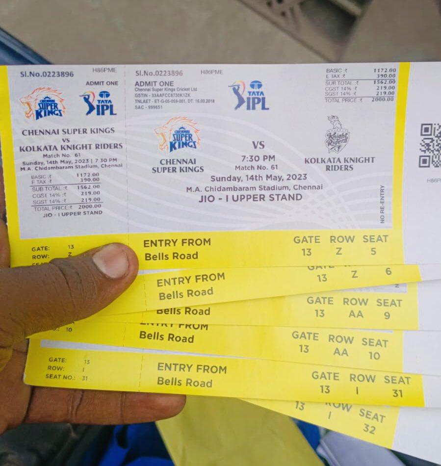 foodlab121's tweet photo. Upper 6 Tickets available 
7500/- Final Price 

#cskvskkr #cskvskkrticket #ipl2023 https://t.co/gmxIObPc9U