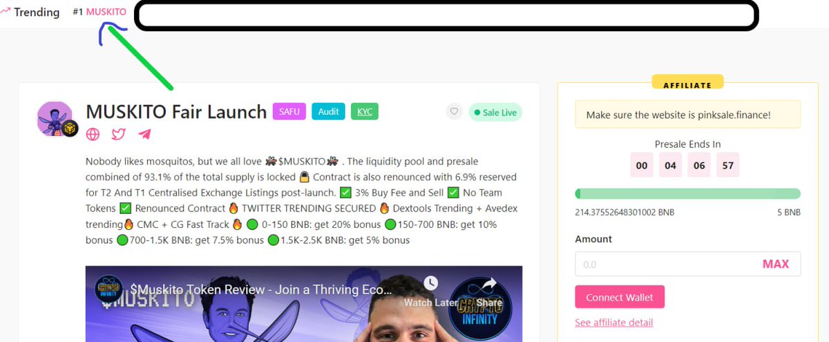 muskitobsc's tweet photo. Why doubt the BUZZ when you can join it?
$MUSKITO took the crypto world by storm and is now #1 on PinkSale trending.
We have built an amazing community that is ready to see huge profits.
DON'T MISS OUT! JOIN THE BUZZ!
https://t.co/nOxegJChVA
#MUSKITO #BSC #PINKSALE #BUZZRUN https://t.co/OOrMRZYzvG