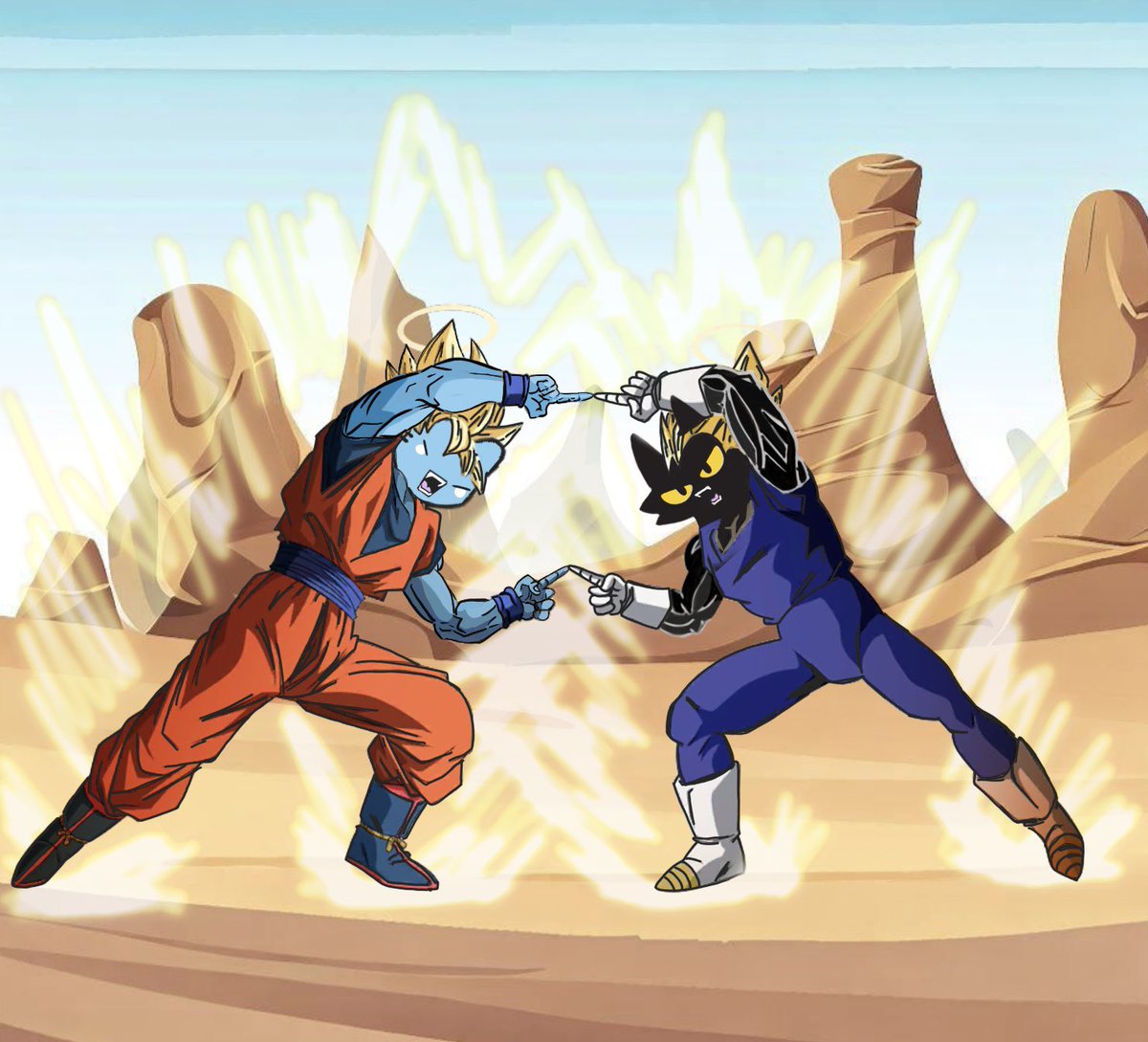 MoonrunnerETH's tweet image. My entry for the #clontest2023 but unfortunately I was too late 🥲

Give it a like, share and retweet to motivate me anyway to finish the fusion result 🥹

#nft #nftart #artwork #coolcats #shadowwolves #DragonBall #fusion