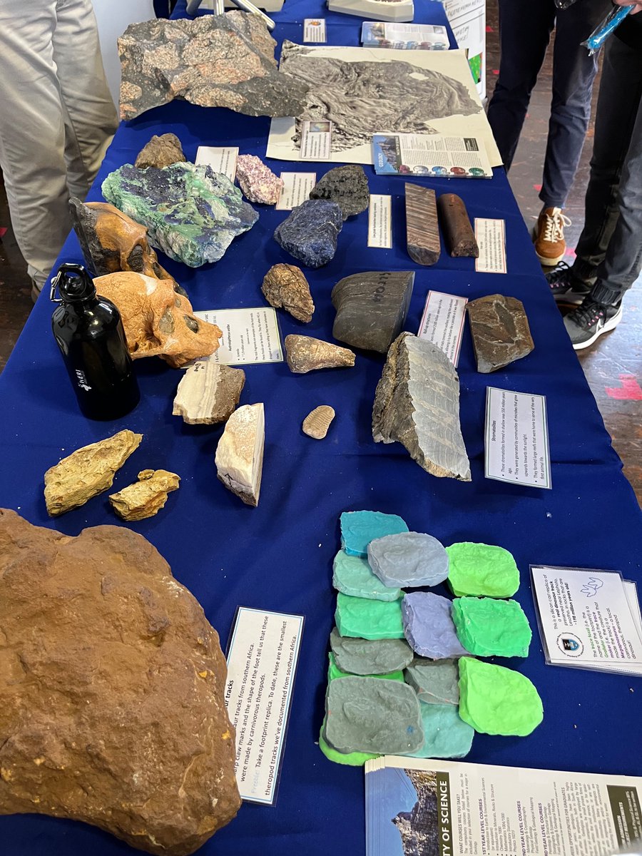 UCTgeology's tweet photo. Come visit us in Sarah Baartman Hall to hear about the history of life, natural hazards, environmental change, the structure of the earth, water and resources, and pick up your very own dinosaur footprint! π¦ #uctopenday https://t.co/8htaC3kHSi