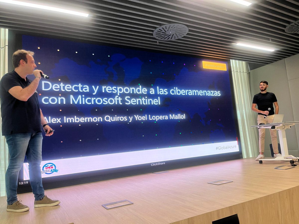 softeng_es's tweet photo. Ahora la ponencia de Softeng en #GlobalAzureSpain.
Nuestros expertos en #ciberseguridad nos hablan sobre cómo detectar y responder a las #ciberamenazas con #MicrosoftSentinel
#GlobalAzure #Barcelona #Microsoft https://t.co/D1Ab1QBrzG