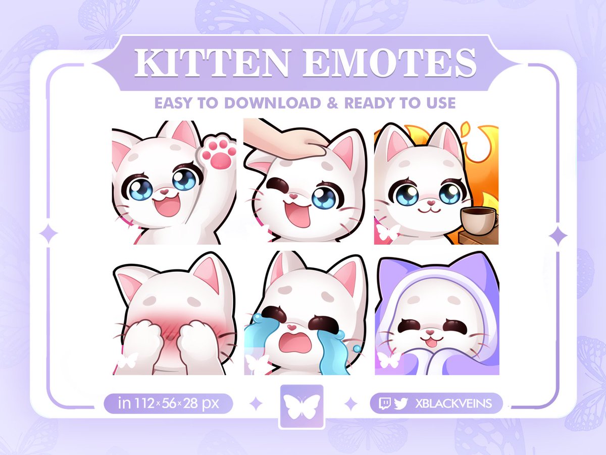 linelumii's tweet photo. ✦ FREE FOR LIMITED TIME ✦ 
Cat emotes pack are free for this weekend! 🐱 

Claim them on my Ko-Fi:  
✦ https://t.co/vr9vISyIXt

Emotes will be avaliable for free only this weekend - 13- 14th of May
Likes, RT's and any support are highly appreciated! 💙 https://t.co/WQUoBxzdnA