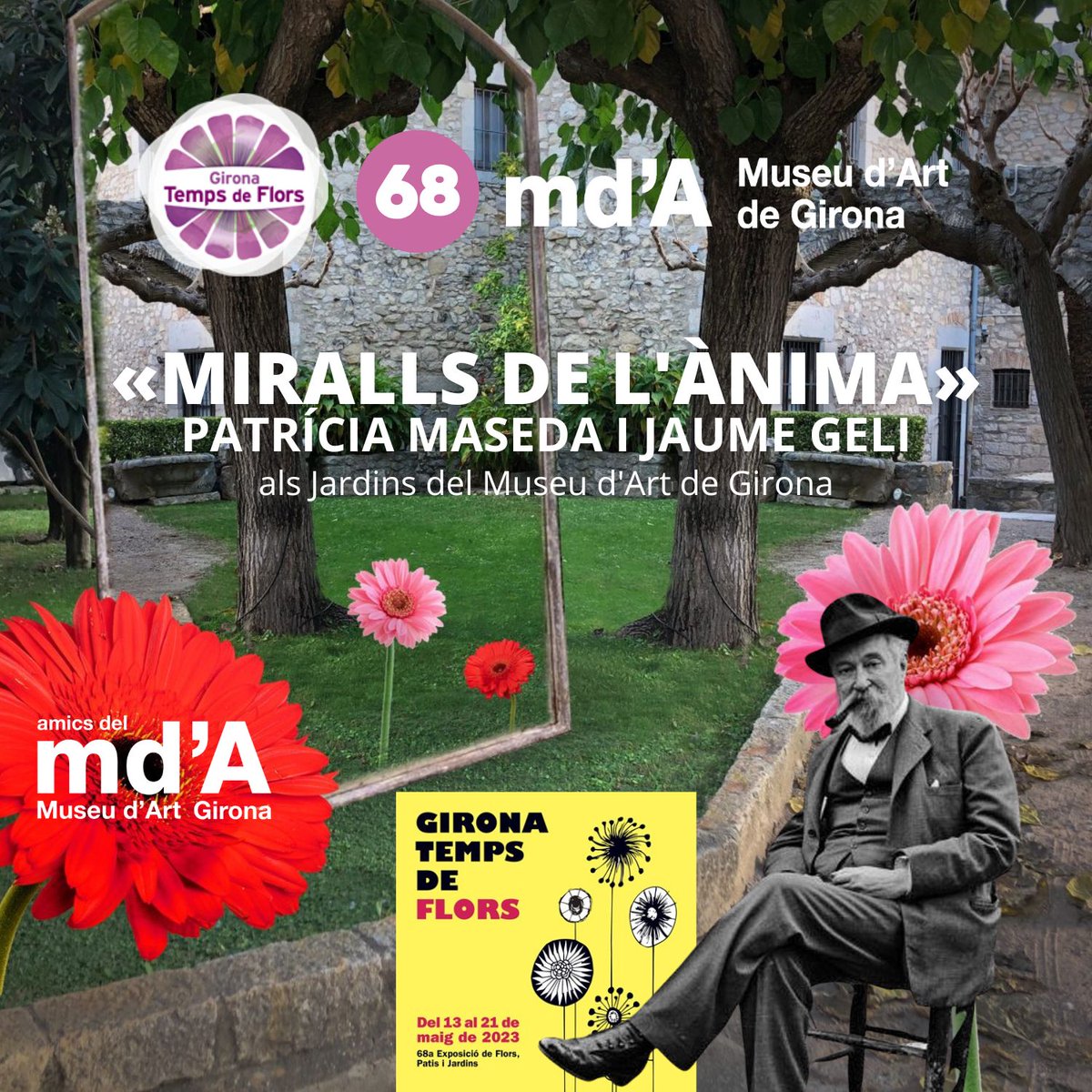Participem al #gironatempsdeflors2023, amb «Miralls de l'ànima», dels artistes @patricia_maseda i @JaumeGeli. Som al punt 68, als Jardins del @MuseuArtGirona. Estem convençuts que us agradarà molt!
