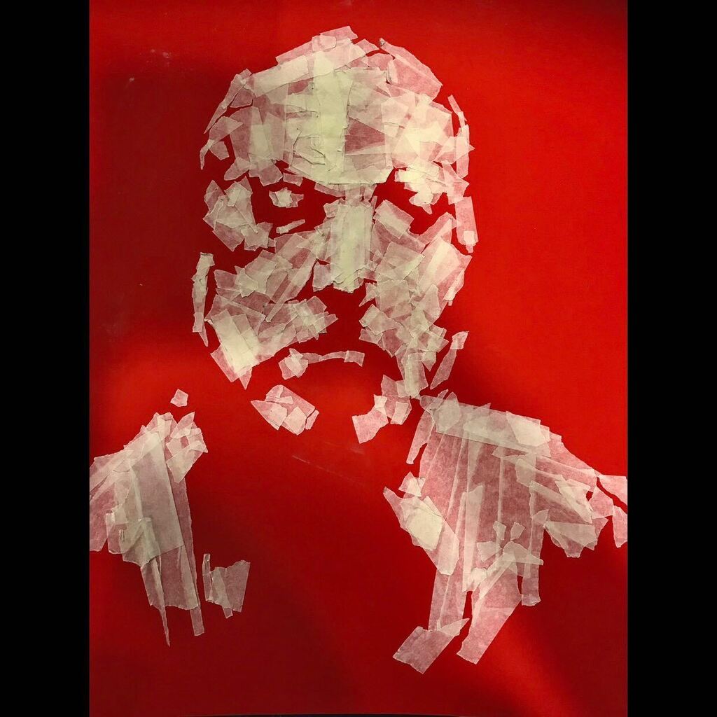 Gorgeous masking tape drawing to share with you 
.
.
.
.
.
#drawing #experiment #tapedrawing #draw #drawn #talent #developskills #masking #maskingtape #face #portraitart #portrait