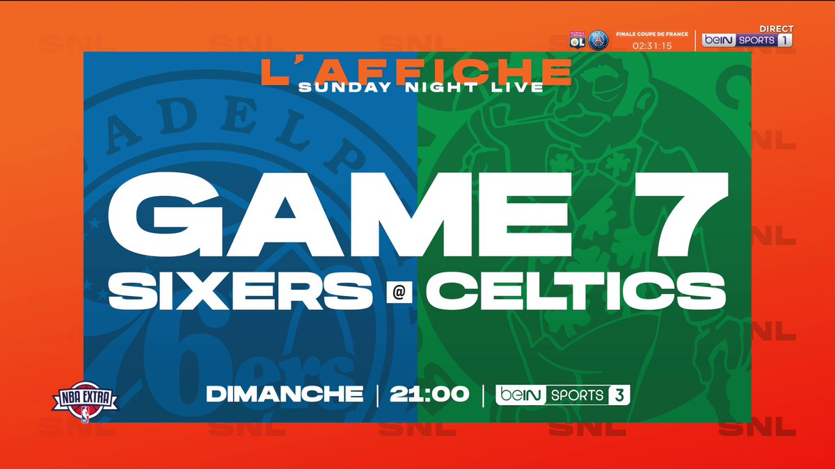 NBAextra's tweet photo. 🏀 #NBAextra
📺 Ne manquez pas le Game 7 entre les #Sixers et les #Celtics demain dans le #SNL à 21h00 sur beIN SPORTS 3 ! https://t.co/YzBgXT5oz3