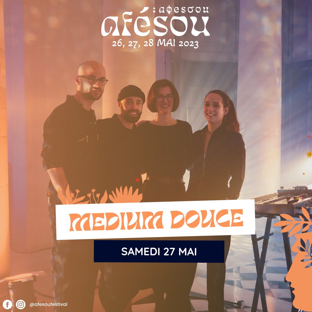 mediumdouce's tweet photo. rendez-vous le 27.05 au Festival Afesou! On a hâte! <3 https://t.co/wbwpTttAQa
