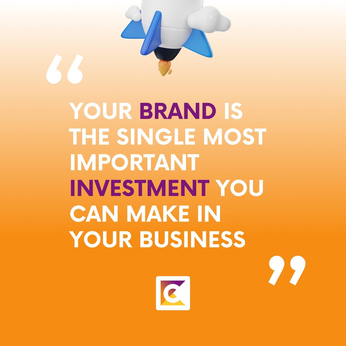 Your brand is more than just a logo, it's what sets you apart from the rest! Keep in mind that investing in your brand is investing in your future.

Agree?

#DigitalMarketing #SocialMediaMarketing #OnlineBranding #BrandingStrategy