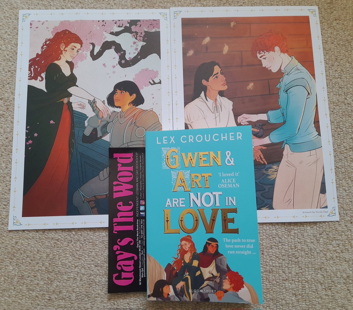 idrawdragons's tweet photo. I preorderd Gwen &amp; Art are Not in Love by @lexcroucher from @gaystheword and it just arrived with these amazing printes by Nicole Deal! What a lovely surprise! https://t.co/G6QfKI95zA