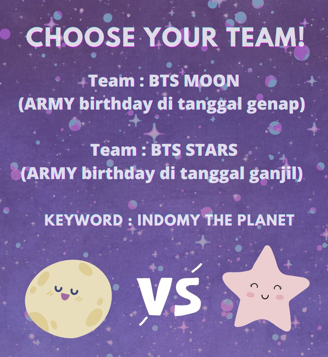7btsupdates's tweet photo. 📢 Streaming Battle Started!!! 🥳
Reply KEYWORD + TEAM + HT BB

Rules pemenang :
1. Like Playlist terbanyak
2. Keyword TEAM terbanyak

BTS MOON | VS | BTS STARS
🔑 INDOMY THE PLANET 
— Playlist Next Tweet —

Listen #ThePlanet by @BTS_twt from #BASTIONS https://t.co/9aMqpoQlPB