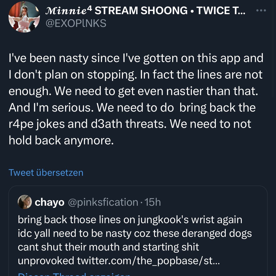 tksovers's tweet photo. Exoplnks

— A 20 year old filipino financially struggling dont have the money for course books or food have f*cked up life and friends but you have the audacity to come on here act vile and edgy as if you own the entire world how about you go find a job and drop the act https://t.co/xFz5WcmWZe