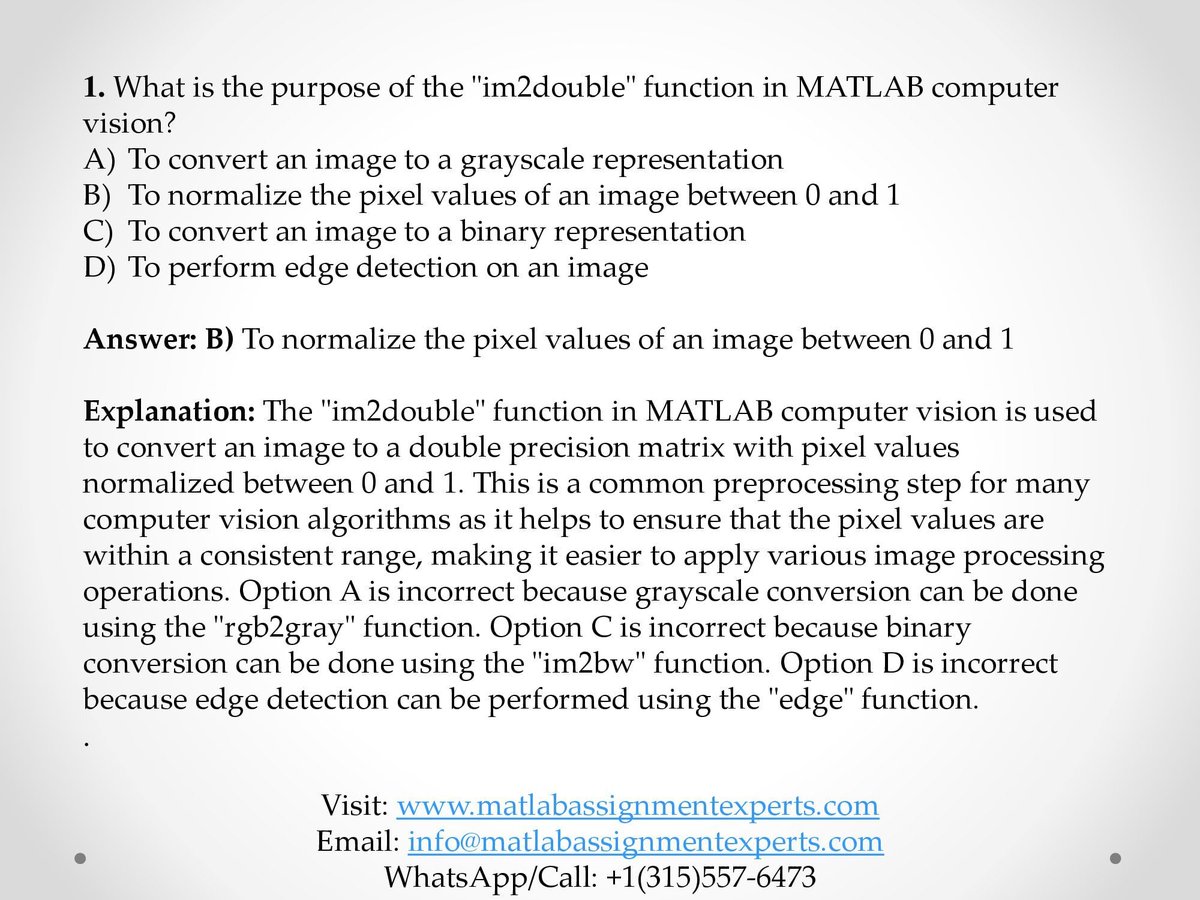 ExpertsMatlab's tweet image. Need assistance with your Matlab assignments? Look no further! Our website offers top-notch Matlab Assignment Help for students and professionals alike. Visit our site today bit.ly/3XcGGAA
#MATLABAssignmentHelp #CodingExperts #TimelyDelivery #StudyTips #projects #help