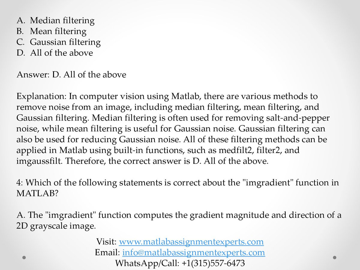 ExpertsMatlab's tweet image. Need assistance with your Matlab assignments? Look no further! Our website offers top-notch Matlab Assignment Help for students and professionals alike. Visit our site today bit.ly/3XcGGAA
#MATLABAssignmentHelp #CodingExperts #TimelyDelivery #StudyTips #projects #help