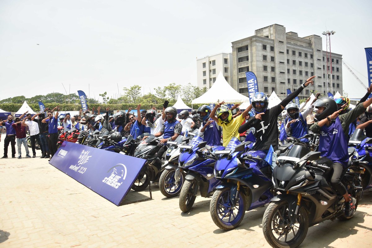 India_Yamaha's tweet photo. The excitement is non-stop. The thrill knows no limits. Call of the Blue Guwahati. Here, the josh knows no bounds!
#COTBWeekend #YamahaMotorIndia #COTBGuwahati #CallOfTheBlue https://t.co/73yuqe8aFh