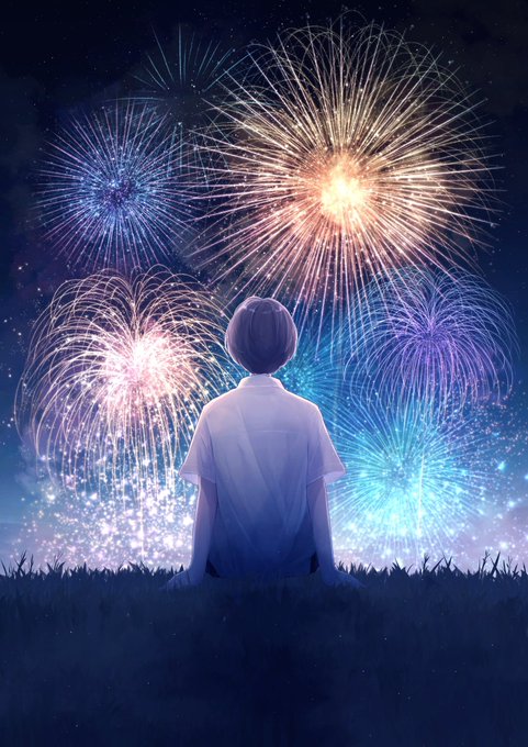 「aerial fireworks sitting」 illustration images(Latest)