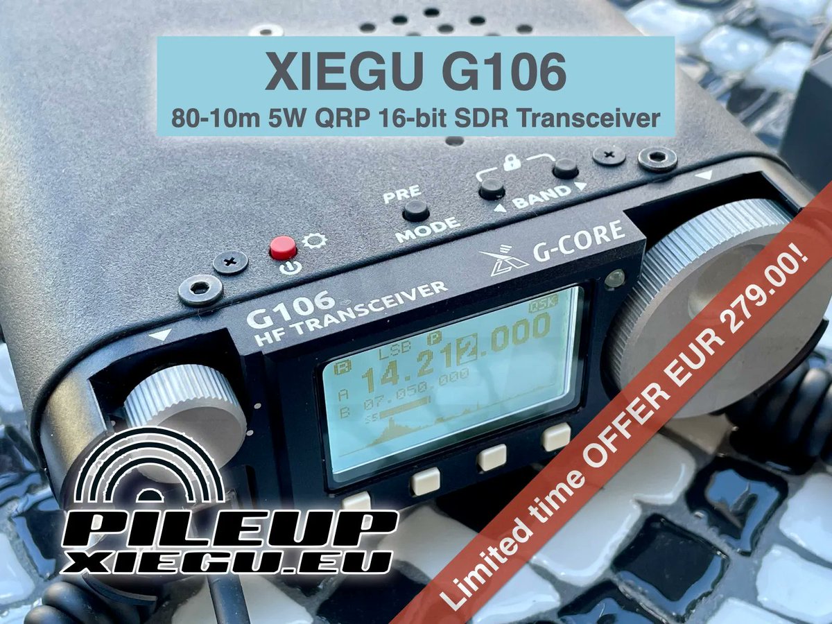pileupdx's tweet photo. The COOL #Xiegu #G106 80-10m 5W QRP SDR transceiver! BIG DISCOUNT, onlty EUR 279.00! https://t.co/77Nnshpotp #pota #sota #hfpack #qrp #mpas2 #emcomm #wwff #hamradio #hamr #XieguG106 https://t.co/bxERgfcWZ2