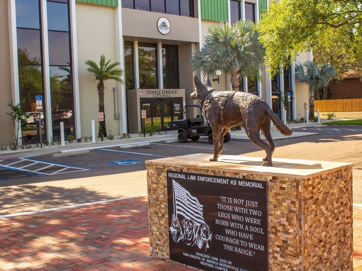 16 names of brave #k9heroes will be added to the Regional #K9 Law Enforcement Memorial, honoring K9s who gave the ultimate sacrifice while serving in the Tampa, FL area. 💙👮‍♂️🚨🐕

Read more here: bit.ly/3nVmF5E
📸: Temple Terrace Police Dept.

#vestedinterestink9s #vik9s
