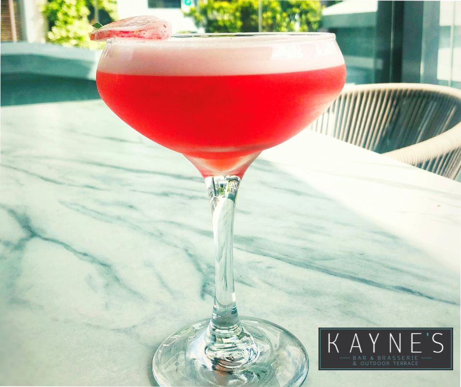 kayneskillarney's tweet photo. It's Word Cocktail Day & we have some delicious new additions to our menu here at Kayne's including this Strawberry Sour๐ . Sun is out making our terrace the ideal spot for sipping a Cocktail today.๐๐ธ
#kaynes #killarney #cocktailday #experiencethekingdom #runkillarney https://t.co/KUx2MCrwjs
