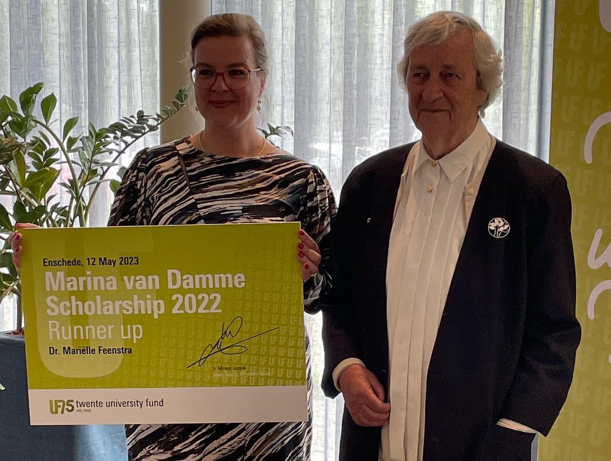 Deeply honoured winning the Marina van Damme runner-up award at the Dies Natale of @UTwente The award is named after the first female PhD at the University of Twente to support female alumni who have made a career switch. #womeninacademia