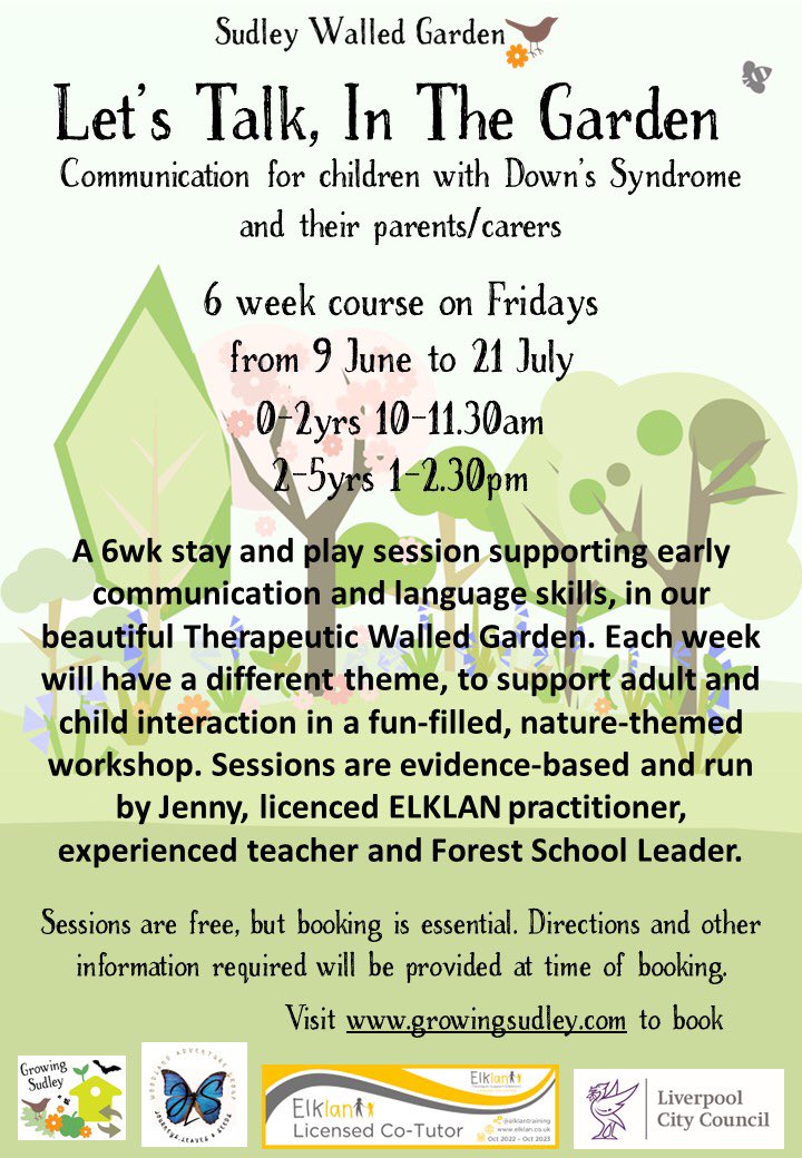 Very excited to be offering these communication in nature workshops for preschool children with Down’s Syndrome and their families! Funded by @lpoolcitycouncil

See growingsudley.com to book. Please share with suitable friends, networks etc 🙏