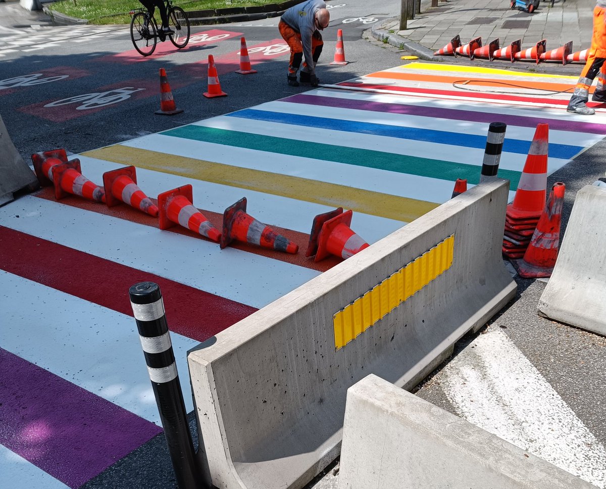 C'est beau, c'est visible, c'est coloré c'est sympa! 
Qu'est ce qu'on pourrait reprocher à ce passage piéton ?