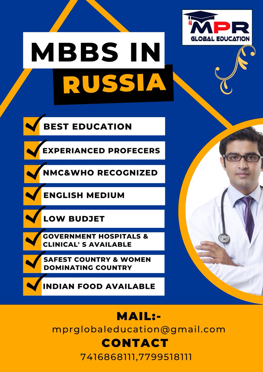 MBBS IN RUSSIA THE BEST EDUCATION, BEST FACULTY, TEACHING PROSESS EN ..For more info visit...mprglobaleducation.in/latest-update/…