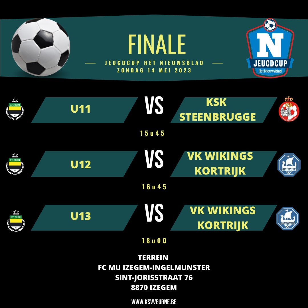 👊 Veel succes aan onze jeugdploegen in de finale van <a href="/Jeugdcup_HNB/">Jeugdcup Nieuwsblad</a>  💛💚