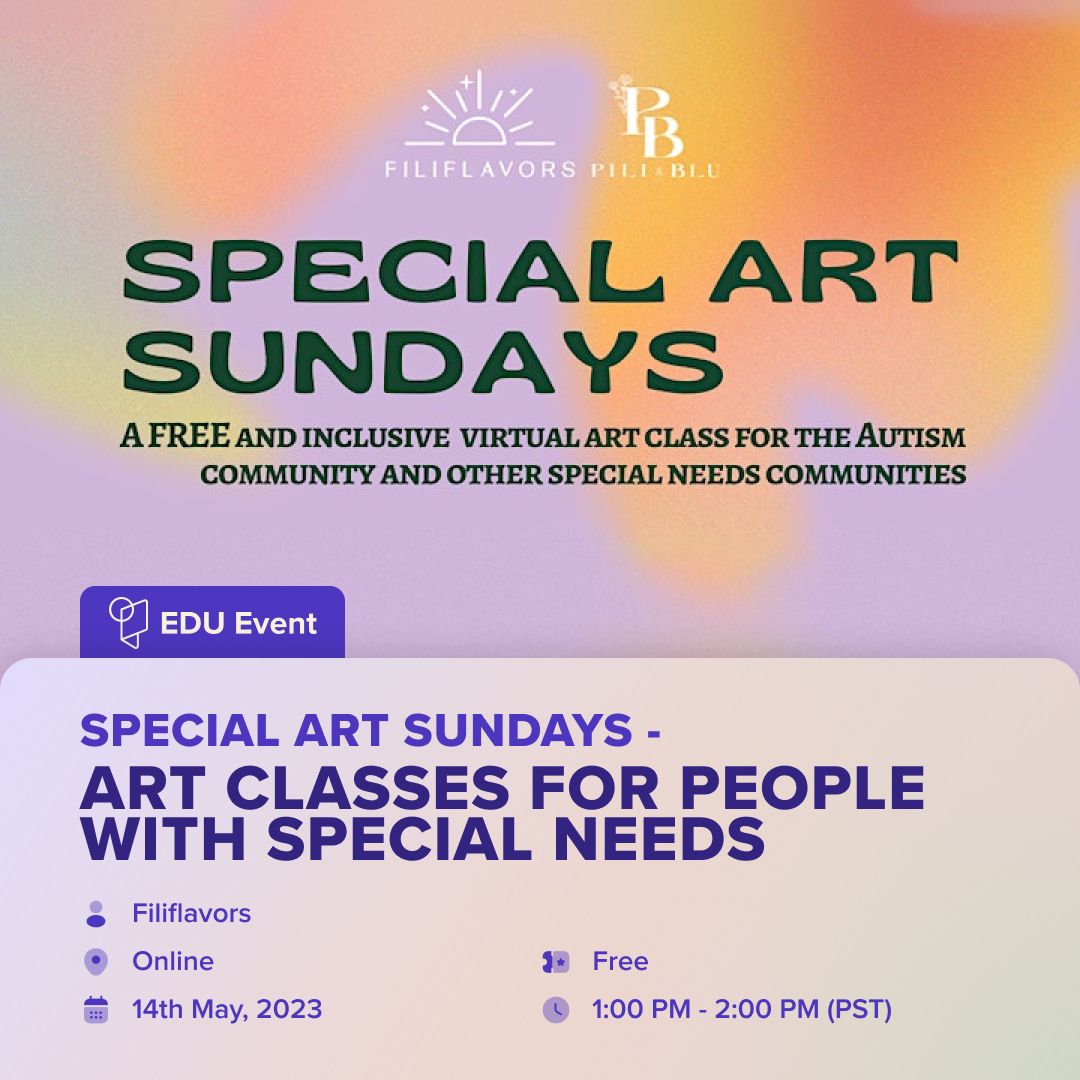 edupassport_io's tweet photo. Join Special Art Sundays, a free virtual art class for people with special needs!
Let's create art together & support the Autism community!
Register now at https://t.co/VrucchydVD
#EDUEvents #EDUPassport
#SpecialArtSundays #InclusiveArtClasses #AutismAwareness https://t.co/xB3ZicCZWE