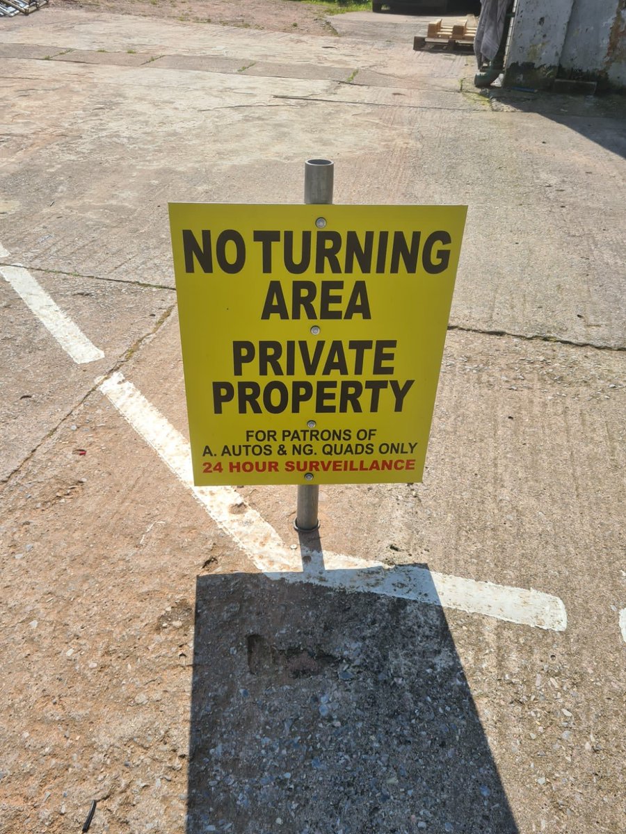 Warning signs produced for a local business for all your signage and print requirements. blackswanprinting.co.uk