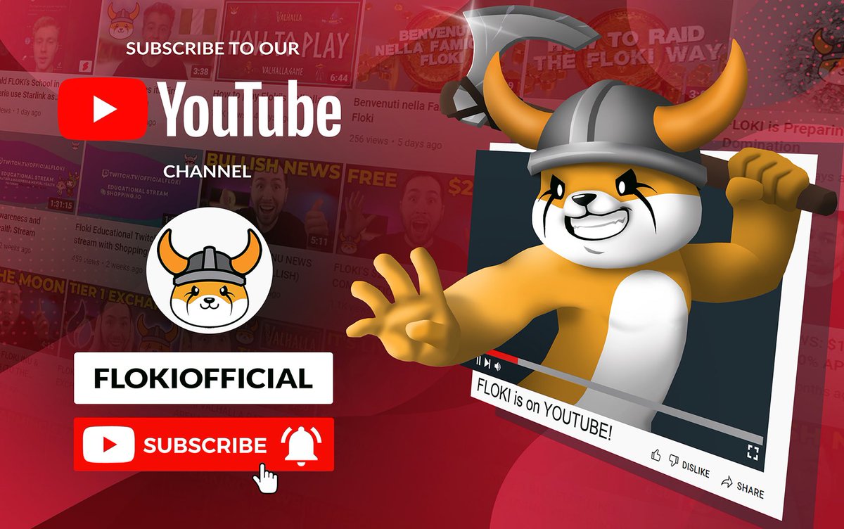 FLOKI's tweet photo. Time to smash that subscribe button because #Floki is taking over YouTube!

The world’s second-most visited site, YouTube, has 1.7 BILLION unique visits per month. 

Come help us grow our Official YouTube Channel here:
https://t.co/z5Iows3n1r

Like/Comment and Subscribe! https://t.co/YWUP6Z7xlP