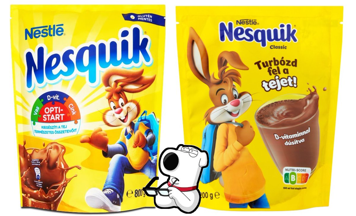 Totalretroo's tweet photo. Határeset...🧐
(A bal a régi, a jobb az új)
#wut #nesquik #nyuszi #kakaó https://t.co/wJ21cPpTfd