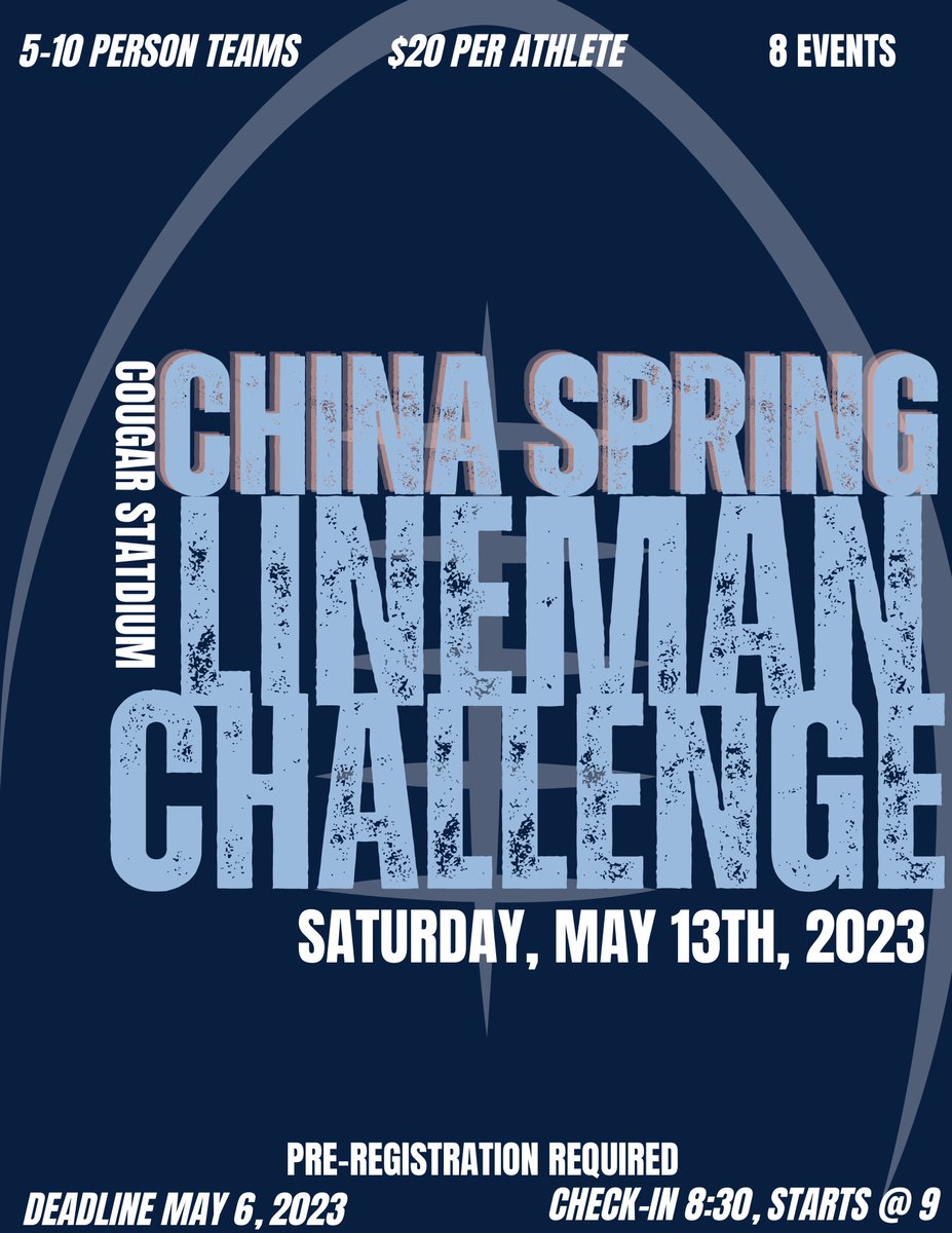 CS_Fball's tweet photo. ‼️UPDATE‼️
Due to inclement weather, the Lineman Challenge is postponed for a later date. https://t.co/IFjxWspmvw