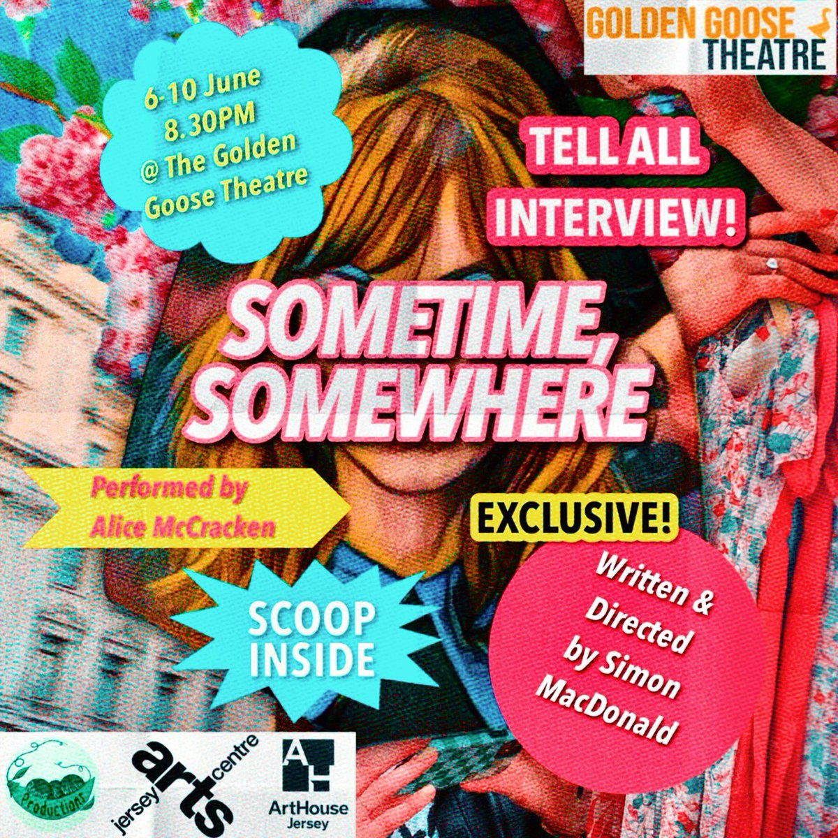 ⚠️SHOW ANNOUNCEMENT⚠️

Coming soon, we welcome SOMETIME, SOMEWHERE.

Inspired by a true story, ‘Sometime, Somewhere’  lifts the lid on morality and how our behaviour is reflected through the media.

6th-10th June @ 8:30pm
Tickets £12/10

goldengoosetheatre.co.uk/sometime-somew…
