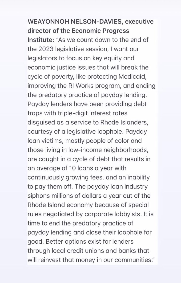 weayonnoh's tweet photo. My Take of the Week on @IanDon round up on Rhode Island politics.
#equity
#economicjustice
#endpredatorylending
https://t.co/RTGhcCXHTG https://t.co/jjdXIKw3BB
