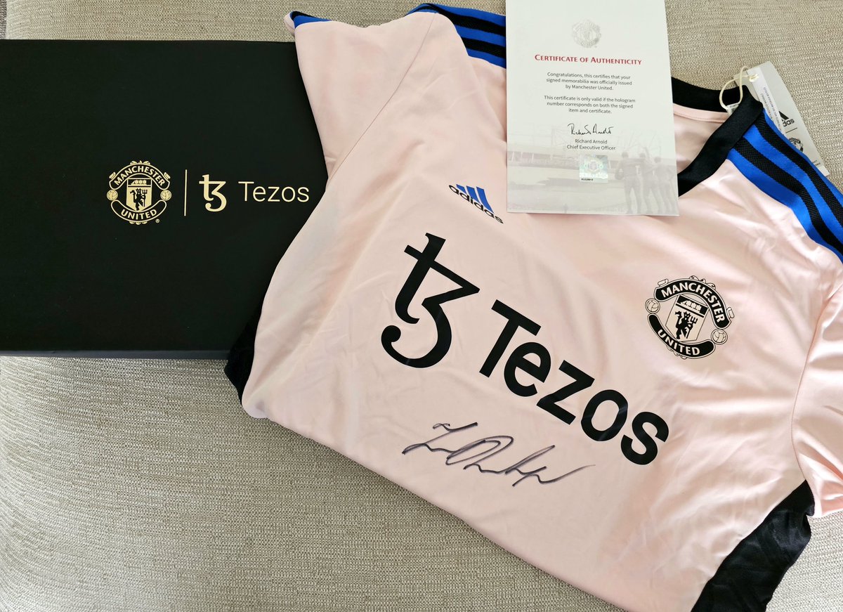 A wonderful gesture from the <a href="/tezos/">Tezos</a> team! Thank you very much for the great gift, I truly appreciate it.. Thank you <a href="/MarcusRashford/">Marcus Rashford</a> for taking the time to sign it!
