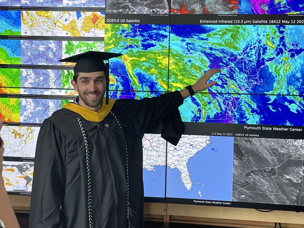 In 2022, we came to ⁦<a href="/PlymouthState/">Plymouth State University</a>⁩ to see our son ⁦<a href="/CPeachey_Wx/">Charlie Peachey</a>⁩ receive his BS in Meteorology. One year later, we’re back to see him get his Master’s Degree in Applied Meteorology. He had a great 5 years here in Panther Country. Thank you ⁦<a href="/PlymouthState/">Plymouth State University</a>⁩!