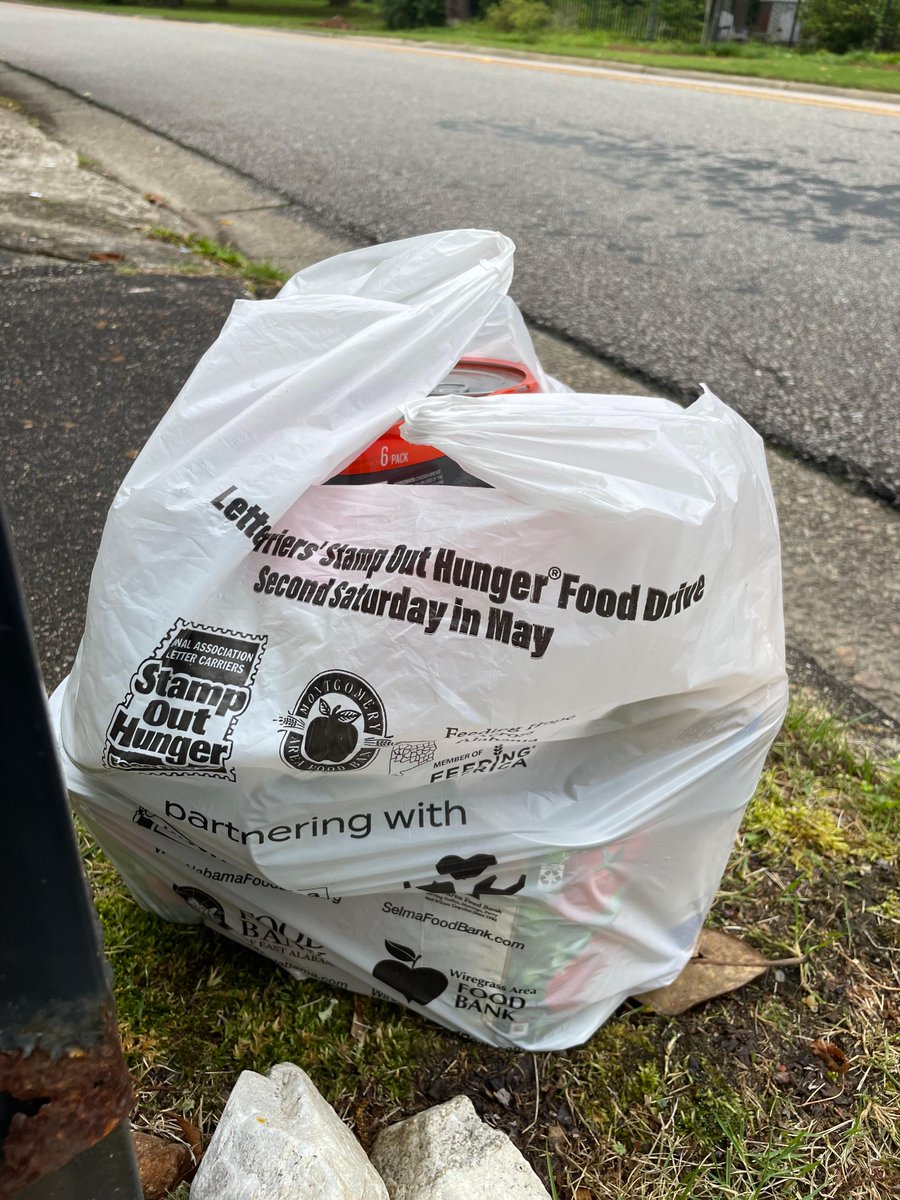 Stamp Out Hunger bag sighting in Auburn - thank you!  You still have time.  #stampouthunger #usps #auburnal #nalc #opelikaal #fooddrive